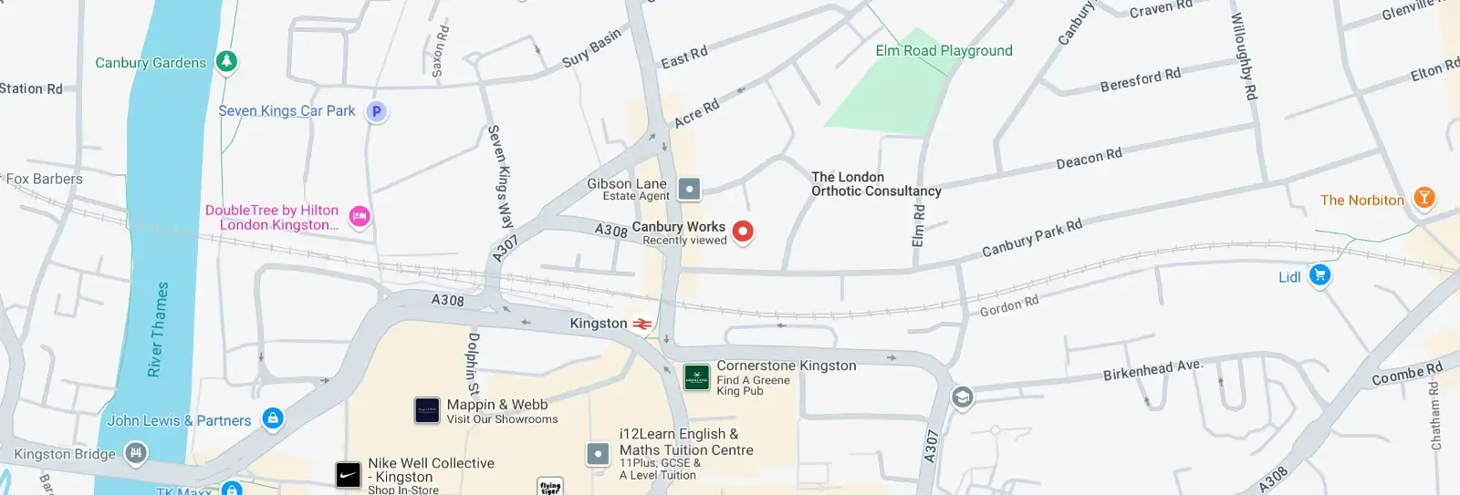 Map showing location of Anttz Chiropractic in Kingston Upon Thames